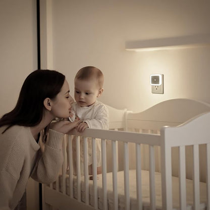 KINUR LED Night Lights Plug into Wall Daylight Color with Dusk to Dawn Night Light Plug in Sensor for Kids Room, Bedroom, Bathroom, Baby Nursery,Stair Lights, Hallway Light 6 Pack