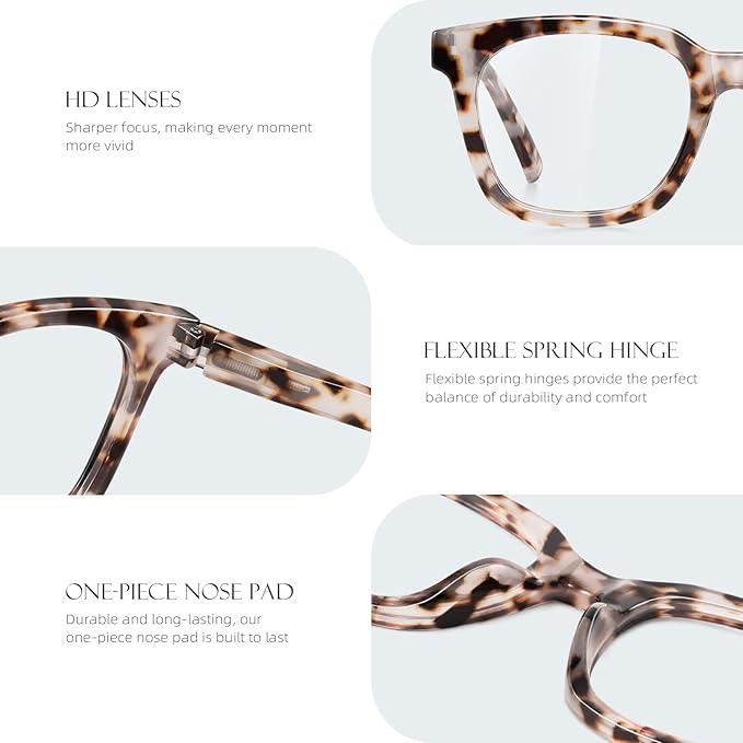 Reading Glasses for Women Men - Blue Light Blocking Magnifying Readers,Oprah Square Anti-Glare Computer Eyeglasses