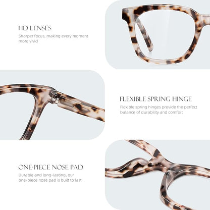 Reading Glasses for Women Men - Blue Light Blocking Magnifying Readers,Oprah Square Anti-Glare Computer Eyeglasses