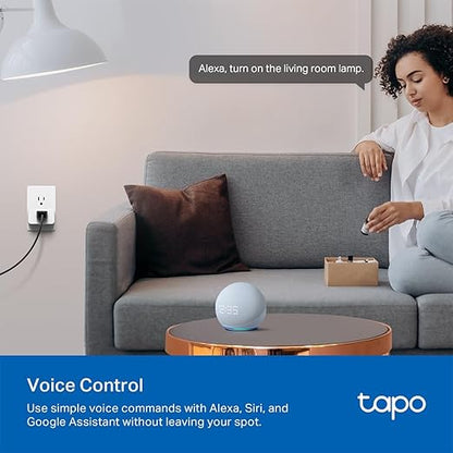TP-Link Tapo Smart Plug Mini, Matter Compatible, Compatible with Alexa, Google Home & Samsung SmartThings, Energy Monitoring, 15A, UL Certified, 2.4G Wi-Fi Only, Tapo P110M(2-Pack)