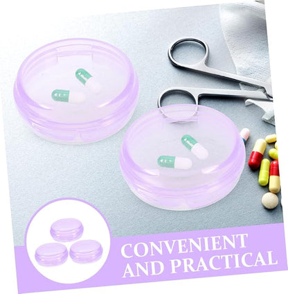 3pcs Portable Medicine Organizer Compact Pill Dispenser for Travel Daily Storage Easy Use Design for Seniors Material