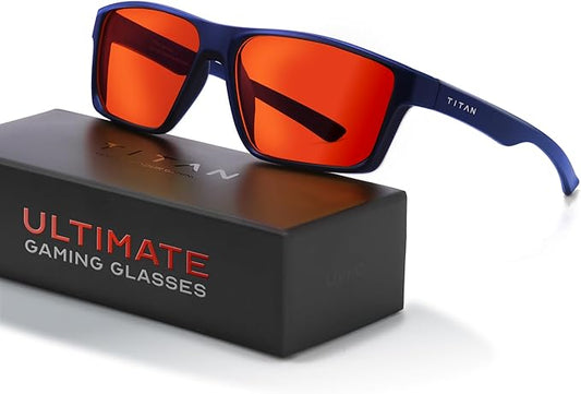 Titan Gaming Glasses, Blue Light Blocking, Night Driving Glasses for Men, Computer Protection Christmas Gift for Gamers