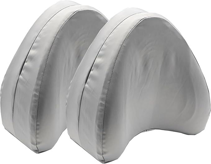 Satin Knee Pillow Cover for Contour Legacy Leg & Knee Foam Support Pillow, Upgraded Invisible Zippered Satin Leg Pillowcase Replacement-Cover ONlY (Slate Grey, 2-Pack)