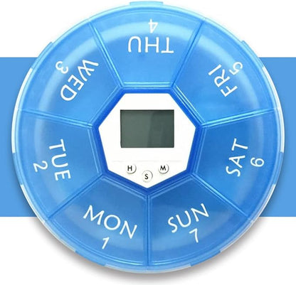 Weekly Pill Dispenser with Alarm, 7-Day Medicine Pill Organizer with up to 4 Alarms Per Day,Portable Smart Pill Box, Pill Reminder