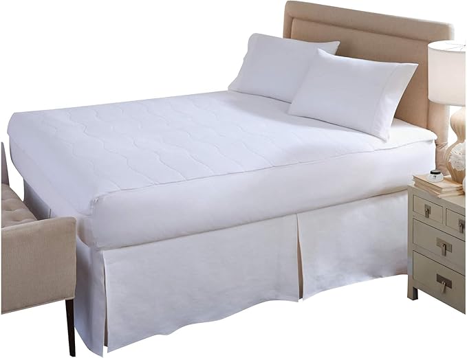 SoftHeat | Smart Heated Electric Mattress Pad with Safe & Warm Low Voltage Technology, Micro-Plush Top, Twin, White, MP_Twin