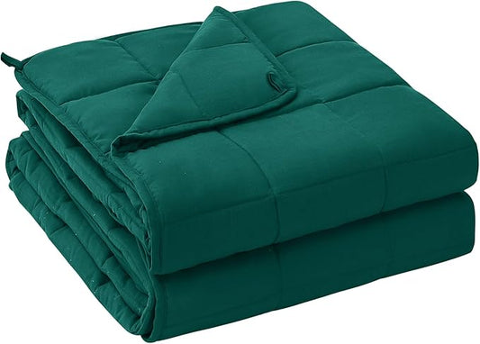 yescool Weighted Blanket for Adults (20 Lbs, 60”X 80”, Dark Green) Heavy Thick Bed Blanket Queen/Full Size for Sleeping Perfect for 190-210 Lbs, Cozy Gifts for Women, Machine Washable