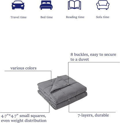 BB BLINBLIN Cooling Weighted Blanket Heavy Blanket, Calm and Sleep, Premium Soft and Comfortable Material and Glass Beads (Dark Grey, 60''x80'' 17lbs), Suit for Adult (~160lb) Use on Queen/King Bed