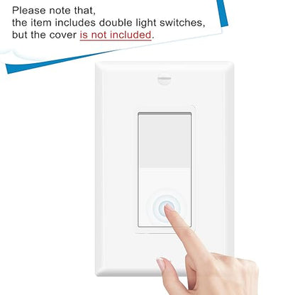 Greencycle 15 Amp Single Pole Light Switch White 100Pack,SP Rocker Paddle Light Switch,120V-277V AC,On/Off Wall Switch,Residential/Commercial Grade,Home & Office,UL Listed