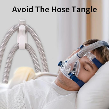 2PCS CPAP Hose Holder for Apnea Sleep Machine, Compatible with Resmed Airfit F40/Bipap/Evora Full Face Mask & Tube, Anti-Unhook, Avoid C-Pap Hose Tangle Portable Travel, Cleaner&Sanitizing Supplies