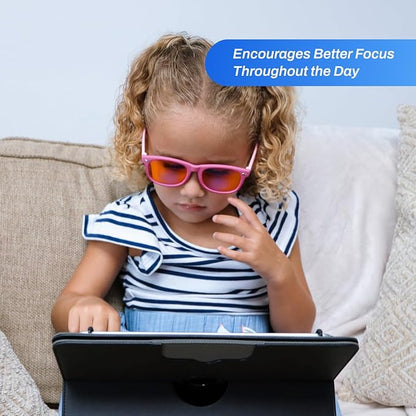 DefenderShield Blue Light Blocking Glasses Kid Series for Computer, Mobile, Gaming, Sleep-Purple - Anti Eye Strain, Headache