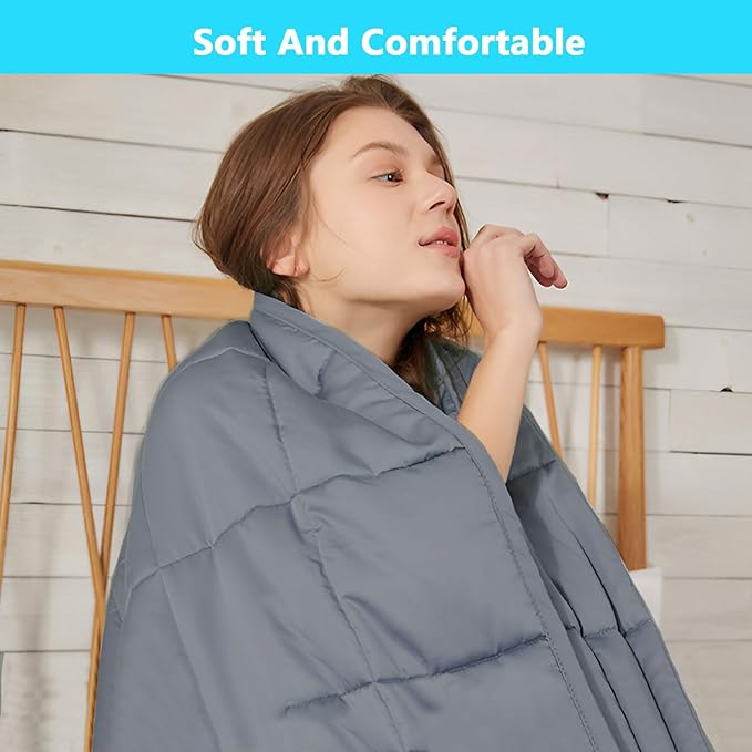 AIZYR Weighted Blanket Weighted Heavy Comfort Blanket, Throw Blanket Polyester Material with Glass Beads Thick Big Blankets for Adult,48.0" 72.0"/14.9LB