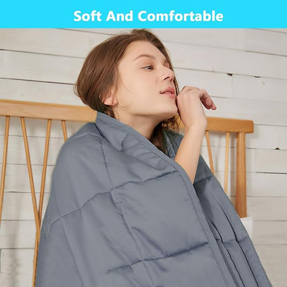AIZYR Weighted Blanket Weighted Heavy Comfort Blanket, Throw Blanket Polyester Material with Glass Beads Thick Big Blankets for Adult,59.8" 79.9"/14.9LB