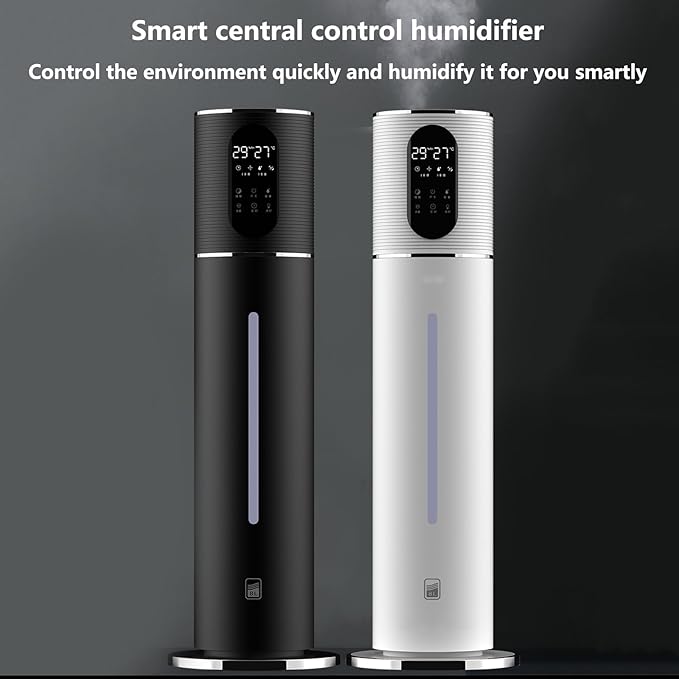 Floor-standing Air Humidifier for Home Living Room and Bedroom with Water Pump Smart WIFI Humidifier Large Capacity Large Mist Volume UV Purification Atomizer (White)