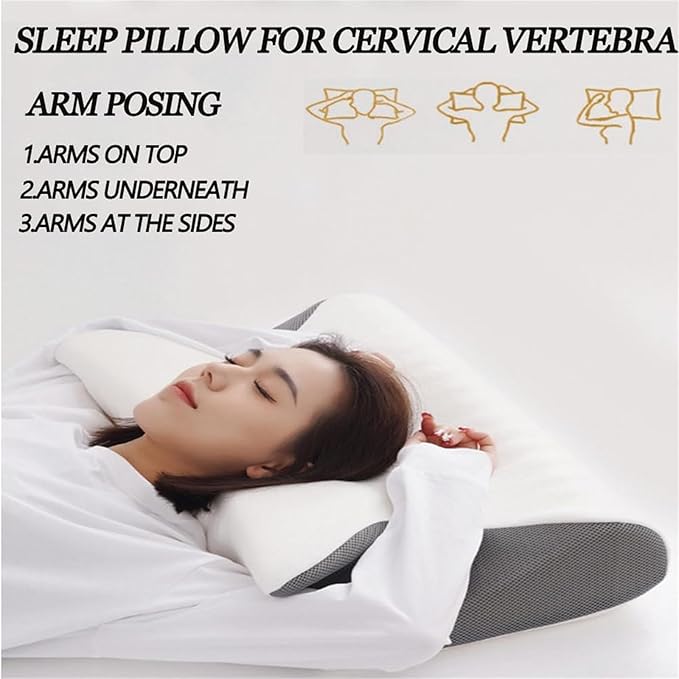 Pillow for Sleep Apnea, Anti Snore Pillows for Sleeping, Premium Memory Foam Pillows for Neck Pain Relief, Ergonomic Side Sleeper for Adults (Black)