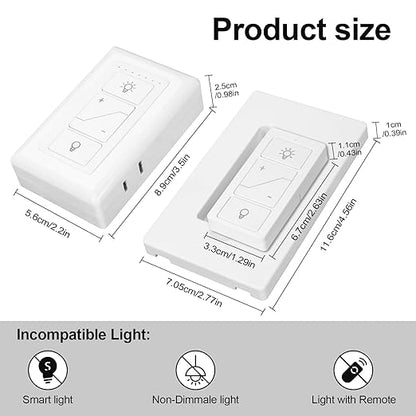Smart Plug-in Dimmer, Wireless Dimmer Plug with Remote, 2.4GHz Dual Outlets Switch for Lamp Compatible with Alexa, for Dimmable LED, CFL, Incandescent and Halogen Lamps