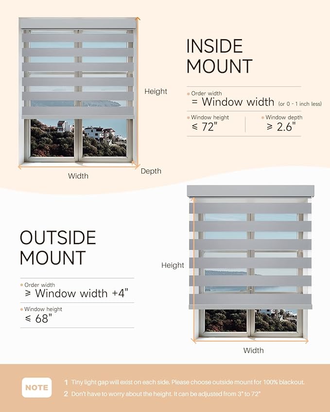 Smart Zebra Blinds for Windows, Alexa Motorized Blinds with Remote Control, Automatic Electric Power Zebra Shades for Indoor Windows (32" W x 72" H,Gray)