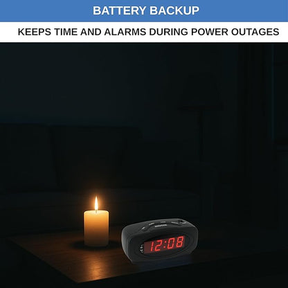 Digital Alarm Clocks for Bedrooms, Loud Alarm Clock for Heavy Sleepers Perfect for Bedroom, Desk, and Office by Ken-Tech
