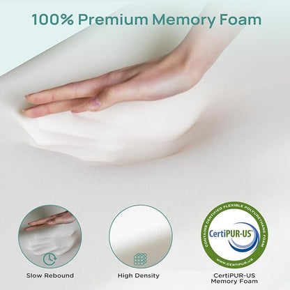2 Inch Memory Foam Mattress Topper Full XL Size, Soft Mattress Topper for Back Pain Relief, Orthopedic Bed Topper with 2-Sided Breathable Cover, Ergonomic 5-Zone Design, CertiPUR-US Certified