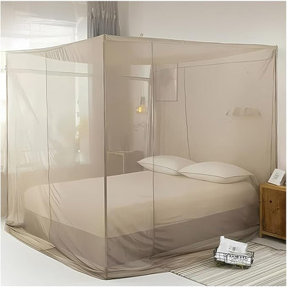 Faraday Fabric Bed Drapes Mesh EMF Protection Canopy, RF Shielding Netting, King Size, Queen Size, Twin Size (Color : Brown, Size : X-Large)