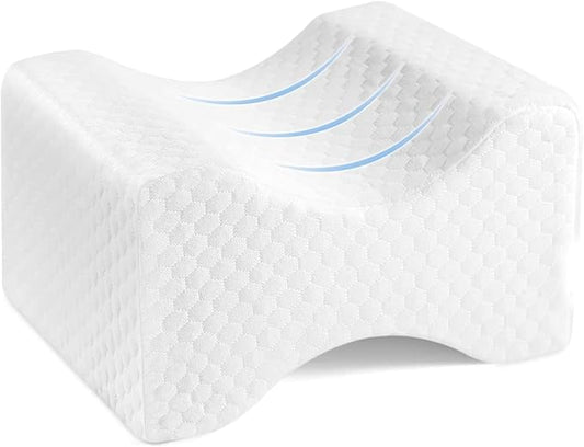 Knee Pillow for Side Sleepers – Cooling Leg Support Pillow with Strap for Hip & Back Pain Relief – Comfortable Sleep Aid for Better Alignment