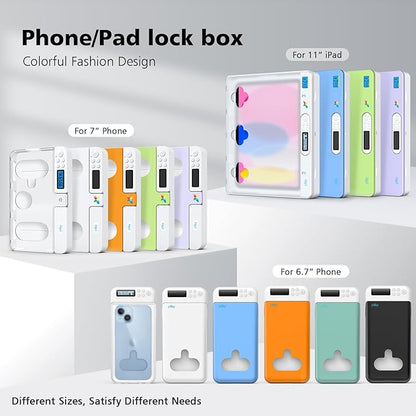 ySky Cell Phone Lock Box with Timer,Portable Timed phone Lock Box for iPhone and Android Phones, Self-Control Timer Phone Locker to Help Kids,Students, Adults Focus Back, Mobile Phone Addiction(Black)