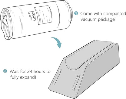 UBBCARE Leg Elevation Pillow for Leg/Knee Surgery Recovery, Memory Foam Leg Pillow with Velvet Washable Cover, Grey