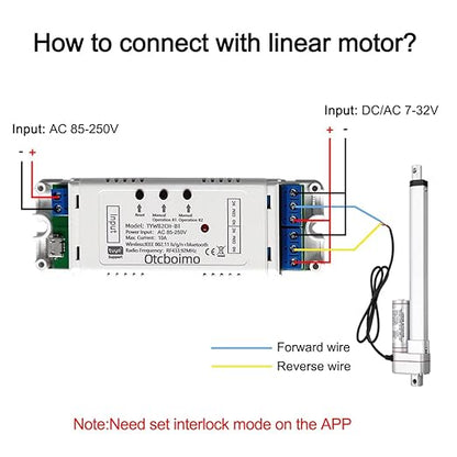 WiFi Smart AC Motor Switch, Remote Control for Single-Phase Motor Forward & Reverse, Dry Contact Passive Output Switch Compatible with Alexa and Google Home