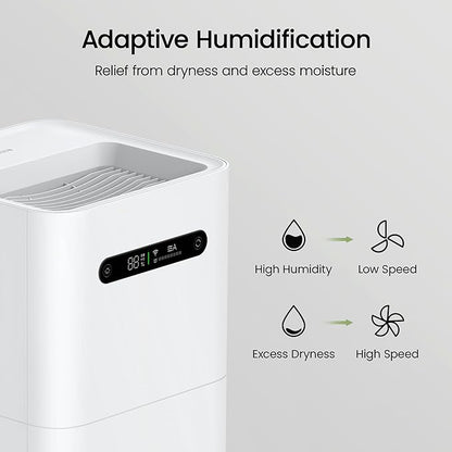 smartmi Evaporative Humidifiers, Cool No Mist Humidifiers for Bedroom, Air Humidifiers for Baby, 4L Top Fill, Self-Cleaning, Quiet, Smart APP Control, Auto Shutoff, Air-drying, Shockproof White
