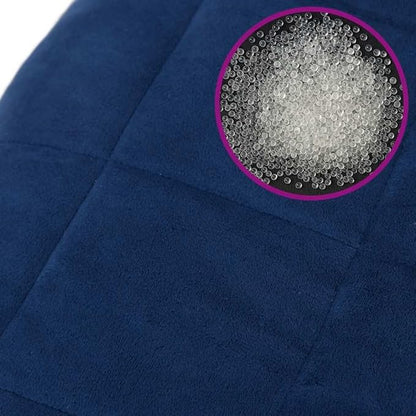 King Size Blue Weighted Blanket 86.6 x 92.5 in 24.3 lb for Soothing Comfort and Relaxation, Breathable Brushed Polyester Microfiber, Hypoallergenic Quilted Bedding