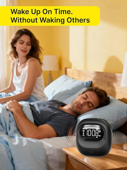 ROCAM Rechargeable Vibrating Alarm Clock Bed Shaker, 3000mAh Portable Travel Clock Under Pillow for Teens, Deaf People, Heavy Sleepers, Adults – 160-Day Standby, Great for Bedroom or Dorm Use