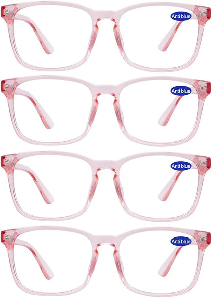 4 PACKS Blue Light Blocking Reading Glasses Women 1.0 1.25 1.5 1.75 2.0 2.25 2.5 2.75 3.0 3.5 4.0 5.0 6.0