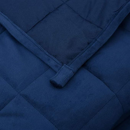 Blue Weighted Blanket 54.3 x 78.7 Inches with Glass Beads, Breathable Polyester for Anxiety Relief and Deep Sleep, Heavy Blanket for Adults, Easy Care Velvety Texture