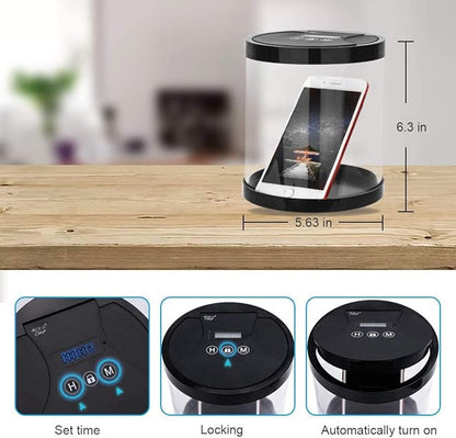 Timer Lock Container,Multi-Function Phone Time Lock Box, to Prevent Dependence on Smartphone ,Ideal for Quitting Smoking, Wine, Candy, Excessive Playing of Smartphones and Games