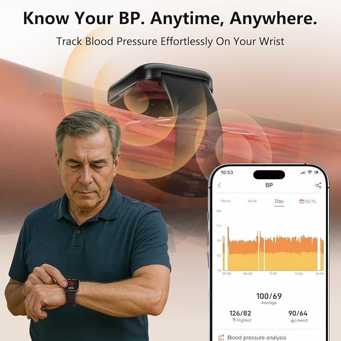 MorePro Health Fitness Tracker with 24/7 Heart Rate/Blood Pressure Monitor, Blood Oxy-gen/Sleep Tracking, 120+ Sports Activity Tracker, Smart Watch (Make/Answer Call) with Step Counter for Women Men