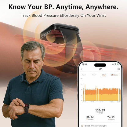 MorePro Health Fitness Tracker with 24/7 Heart Rate/Blood Pressure Monitor, Blood Oxy-gen/Sleep Tracking, 120+ Sports Activity Tracker, Smart Watch (Make/Answer Call) with Step Counter for Women Men
