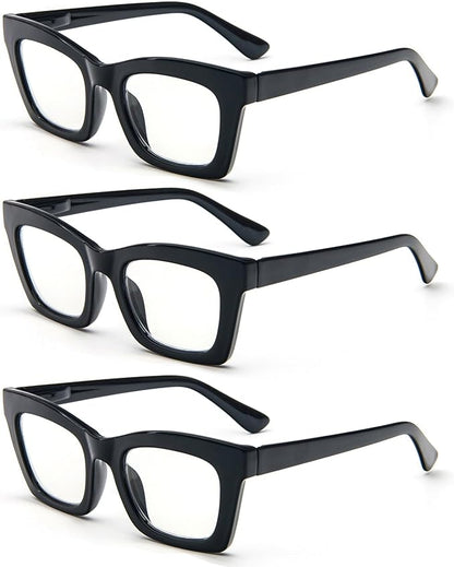 REAVEE Oprah Style Reading Glasses for Women, Blue Light Blocking Stylish Oversized Computer Readers Spring Hinge