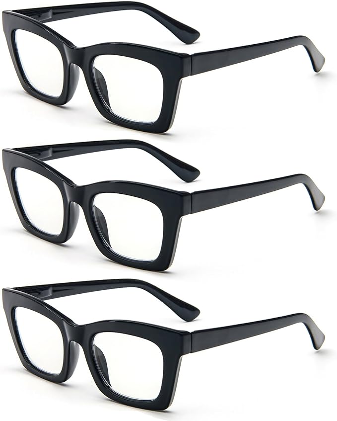 REAVEE Oprah Style Reading Glasses for Women, Blue Light Blocking Stylish Oversized Computer Readers Spring Hinge