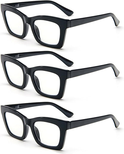REAVEE Oprah Style Reading Glasses for Women, Blue Light Blocking Stylish Oversized Computer Readers Spring Hinge