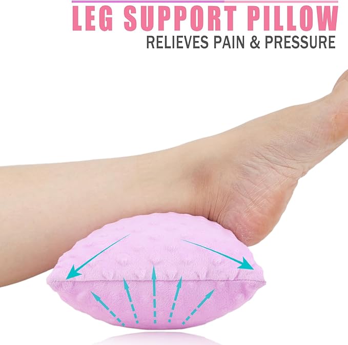 2 Pcs Soft Knee Pillow for Side Sleepers, Pressure Pillows Between Legs 11"x7" Small Knee Pillow Joints Cushion for Sleeping Hip and Back Pain, Minky Dot Lavender