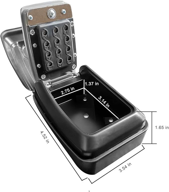 Push Button Lock Box,Outdoor Wall Mounted Key Storage Box with 10-Digit Keyboard Resettable Code,Protective Shell for Outside Weatherproof,Large Capacity,for Home,Outdoor