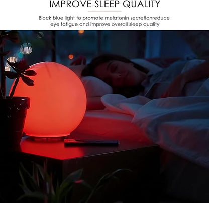 Red Sleep Light Bulb 2 Pack，Red Light Bulbs for Healthy Sleep,Blue Light Blocking,A19 9W(60W Equivalent) E26 Base Night Light for Bedroom, Baby Nursery Room
