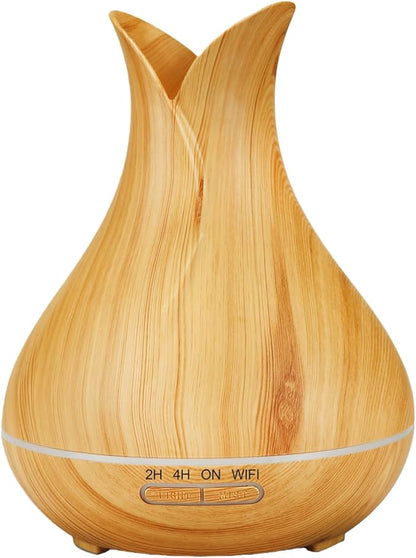 Smart WiFi Essential Oil Diffuser App Control Air Humidifier (Light Wood UK)