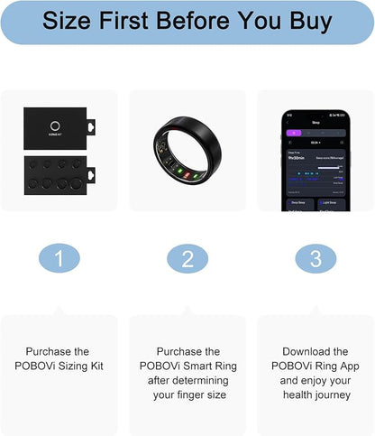 Ring OnePlus - Ultra-Thin Titanium Smart Ring - 7 Days Battery Life - Fitness/SPO₂/Stress/HR/Sleep Skin Temperature Tracker - No App Fee - iOS&Android Compatible (Black,Size 10)