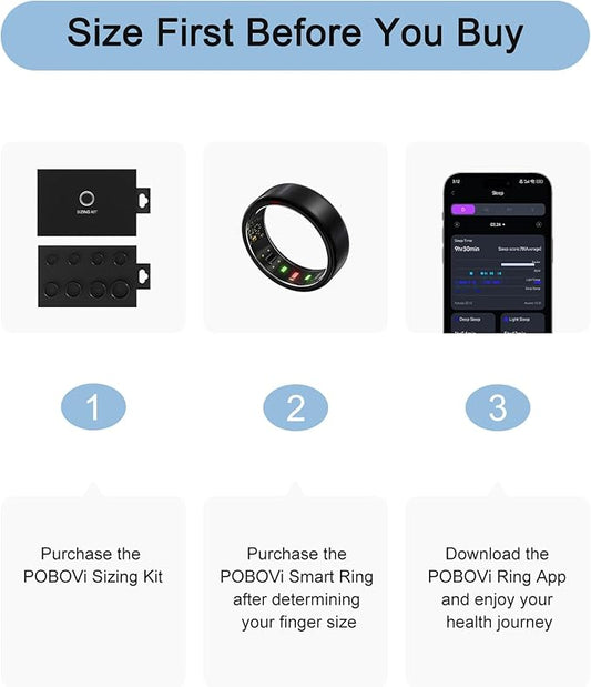 Ring OnePlus - Ultra-Thin Titanium Smart Ring - 7 Days Battery Life - Fitness/SPO₂/Stress/HR/Sleep Skin Temperature Tracker - No App Fee - iOS&Android Compatible (Black,Size 10)