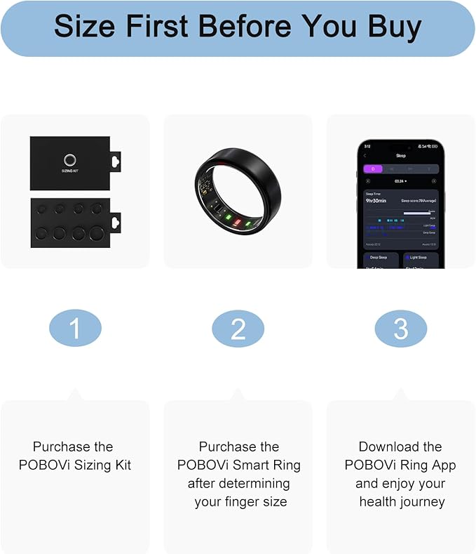Ring OnePlus - Ultra-Thin Titanium Smart Ring - 7 Days Battery Life - Fitness/SPO₂/Stress/HR/Sleep Skin Temperature Tracker - No App Fee - iOS&Android Compatible (Black,Size 9)