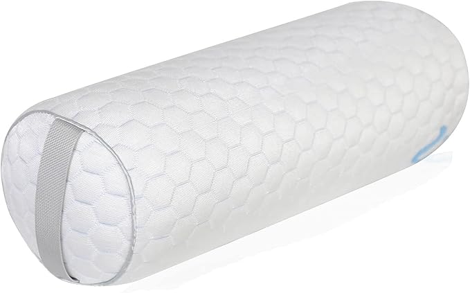 Kingnex Adjustable Firmness Bolster Roll Pillow for Under Knee Support or Between Legs for Side Sleepers Shredded Latex Cyliner with Removable Cooling Cover 18x6