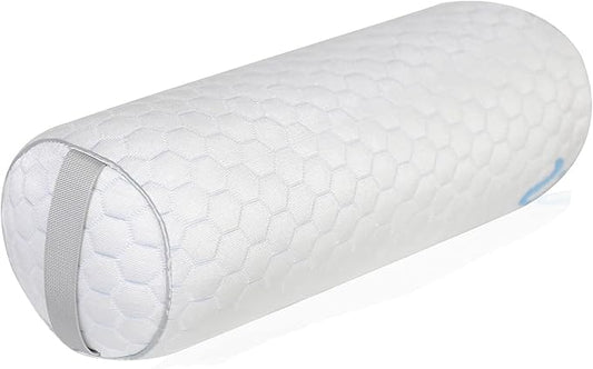 Kingnex Adjustable Firmness Bolster Roll Pillow for Under Knee Support or Between Legs for Side Sleepers Shredded Latex Cyliner with Removable Cooling Cover 18x6