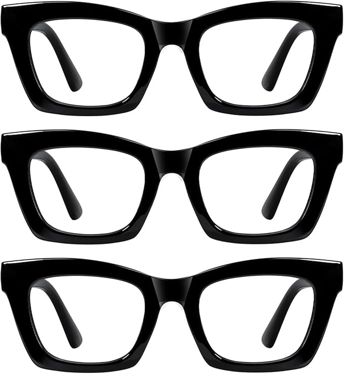 Hubeye Oprah Style Reading Glasses for Women Men Blue Light Blocking Computer Square Readers with Spring Hinge