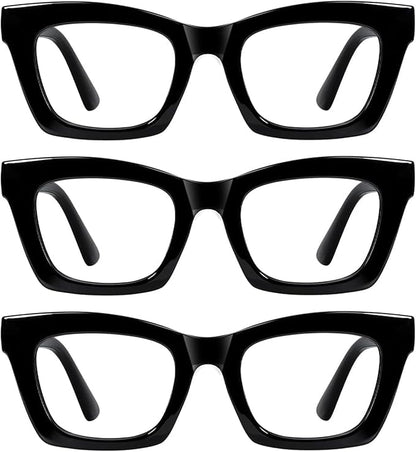 Hubeye Oprah Style Reading Glasses for Women Men Blue Light Blocking Computer Square Readers with Spring Hinge