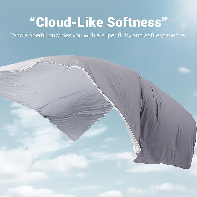 Elegear Cooling Comforter Queen Size Absorb Body Heat to Keep Cool, Double-Sided Cooling Blanket for Hot Sleeper Arc-Chill Cool Fabric Q-Max>0.5, Lightweight Summer Comforter Ice Blanket,Gradient Gray